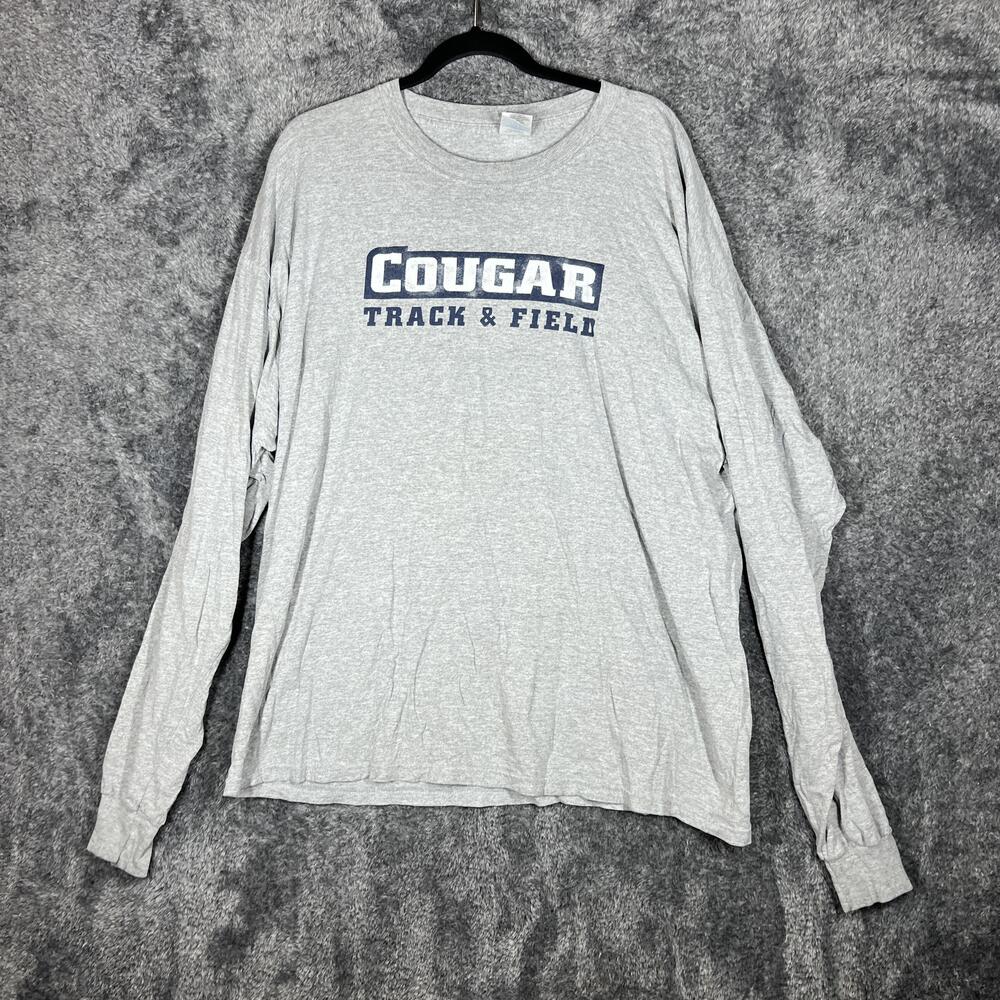 Gildan Shirt Mens 2XL White Cougar Track & Field Graphic Tee Crewneck